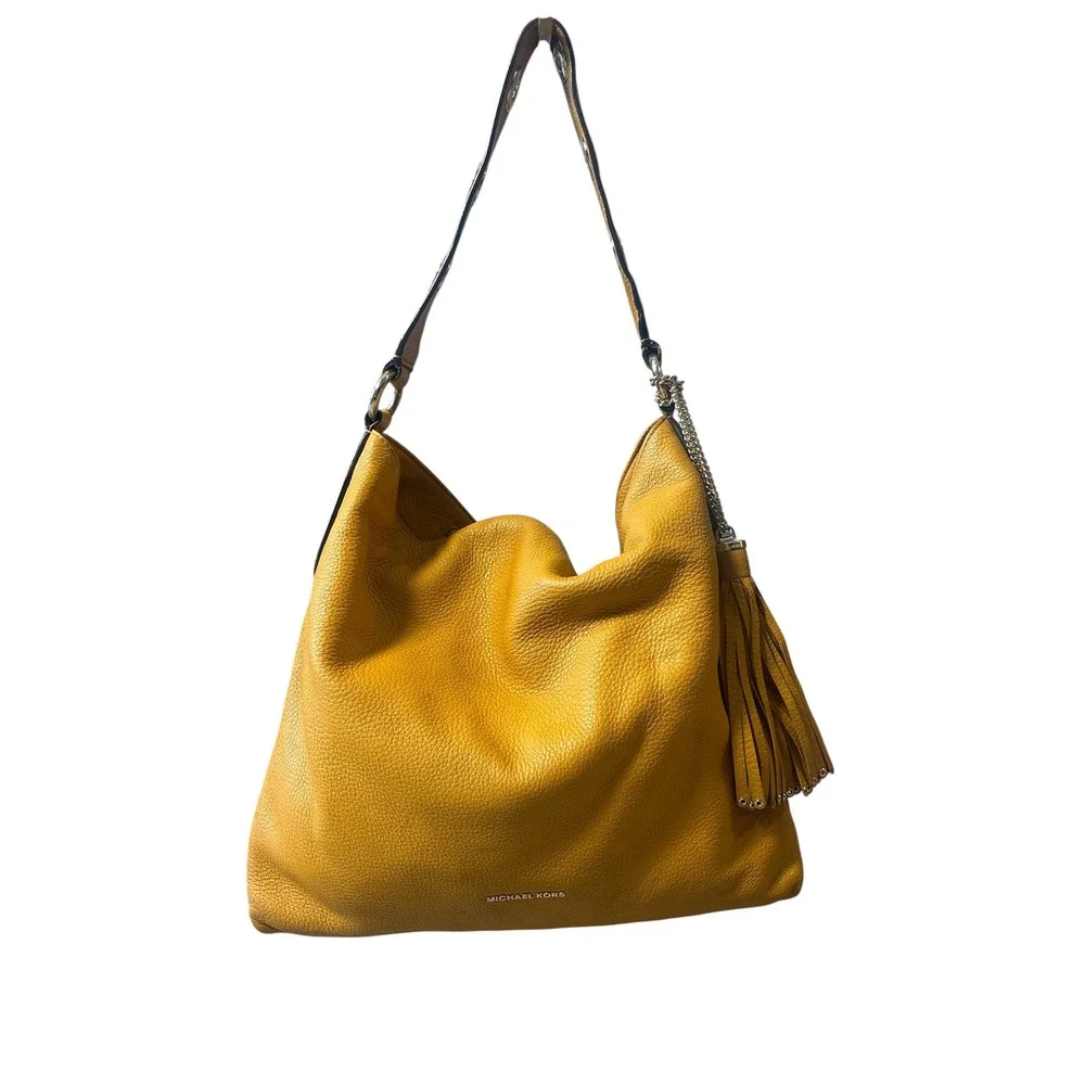 Michael Kors Yellow‎ Brooklyn Large Leather Hobo Bag